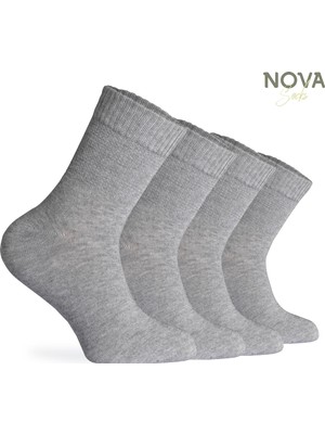 Nova Socks Kadın 4'lü Bambu Lastiksiz Sıkmayan Extra Rahat Şeker Çorabı / Çorap