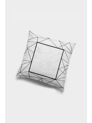 Çerçeveli Dekoratif Çift Taraflı Kırlent Yastık Kılıfı Gizli Fermuar Premium Kumaş 43 x 43 cm KRL374