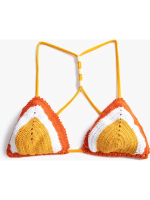 Koton Şahika Ercümen XKoton - Kroşe Örgü Üçgen Bikini Üstü