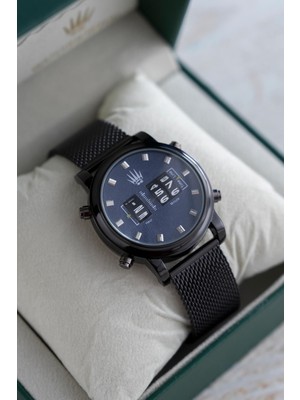 Watch of Royal ROLLER DESIGN STEEL MESH BLUE KOL SAATİ
