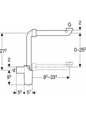 Geberit 151.116.11.1 Lavabo Sifonu Yer Tasarrufu 1/4 D32