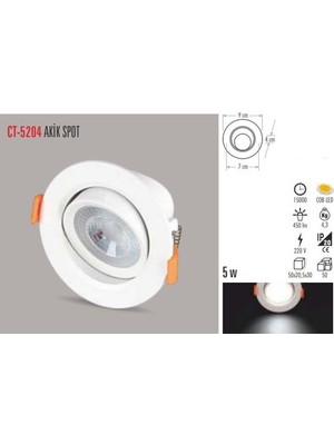 Cata 5 Adet Ct 5204 Cata 5 W Sıva Altı Led Spot Beyaz 6500k