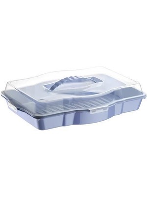 abnturk 3 In 1 Kare Dikdörtgen ve Yuvarlak Borcam Taşıma Kabı 47X35X12CM Kapaklı Süper Şık Sunum Tepsisi