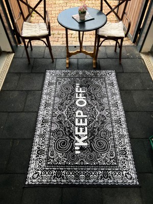 Rugs Modern Mira Siyah Keep Off Yazılı Klasik ve Modern Halı 883