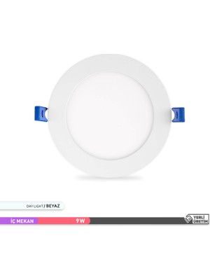 ACK 9W Sıva Altı Yuvarlak LED Panel Armatür Beyaz Gövde 6500K Beyaz Işık