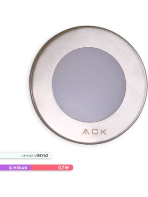 Ack AH07-00734 1.5W 6500K Yuvarlak LED Merdiven ve Duvar Armatürü