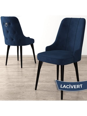 Canisa Concept Enoa Serisi Siyah Gürgen Ayaklı Babyface Kumaş Gümüş Halkalı Sandalye