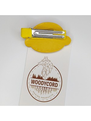 Woody Cord Civciv Detaylı Klipsli Yan Toka Sarı