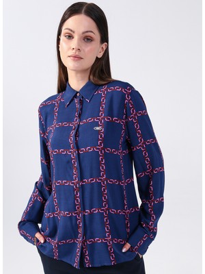 U.S. Polo Assn. Gömlek Yaka Kırmızı Kadın Gömlek Trıcolor