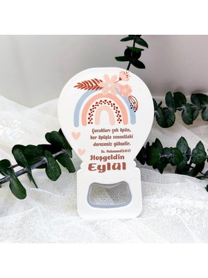 Hayaller Dükkanı 30 Adet Gokkuşağı Baskılı Kız Bebek Balon Açacak Magnet