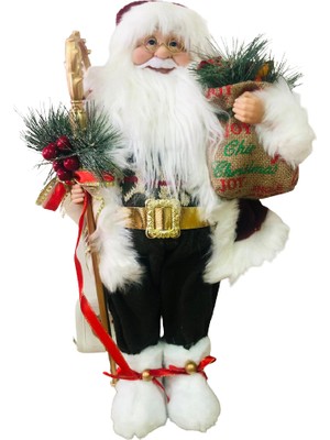 Event Party Store  Yılbaşı Figür Noel Baba (Bordo-Beyaz) 45CM