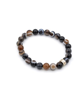 Murty99 Doğal Çizgili Siyah Göz Akik Bileklik 1.kalite 003