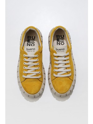 Bueno Shoes Sarı Süet Kadın Düz Ayakkabı