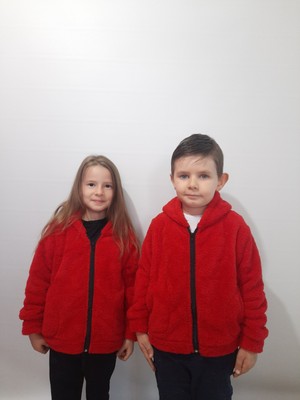 Sweet's Collection Unisex Kız Çocuk Welsoft Peluş Kapüşonlu Ceket 11-12 Yaş Kırmızı Renk