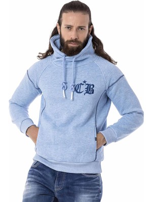 Cipo & Baxx CL529 Jumbo Yaka Kışlık Mavi Sweatshirt