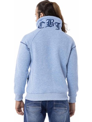 Cipo & Baxx CL529 Jumbo Yaka Kışlık Mavi Sweatshirt