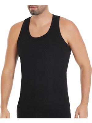 Tutku Erkek Ribana Siyah Atlet 6'lı Paket Esnek Kumaşlı Rahat Kesim İç Giyim