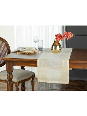 English Home Lux Linen Look Polyester Runner 40  x 150 cm Bej