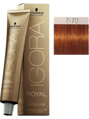 Schwarzkopf 5 Adet Igora Royal Absolutes 7-70 Kumral-Doğal Bakır Saç Boyası
