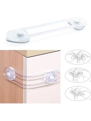 Lira Bebek Çocuk Güvenlik Dolap ve Çekmece Kilidi 5 Adet Çok Amaçlı Çocuk Emniyet Kilidi 5 Adet