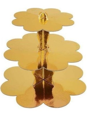 Coşan Pastacılık Stand 3 Katlı Karton Altın