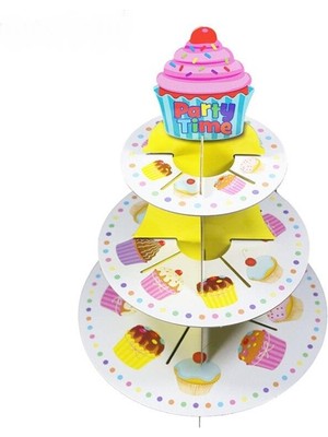 Coşan Pastacılık Stand 3 Katlı Karton Cupcake Temalı