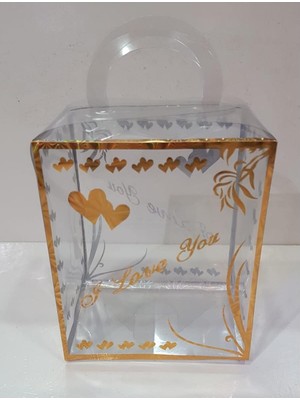 Coşan Pastacılık Kutu Asetat Altın Desen 10 AD.11*13CM