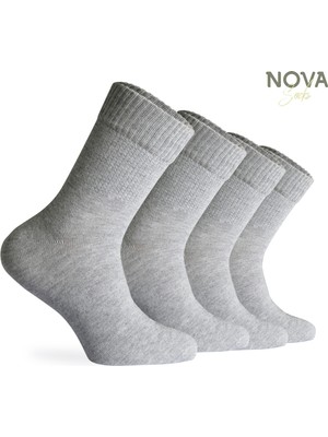 Nova Socks Erkek 4'lü Bambu Lastiksiz Sıkmayan Extra Rahat Şeker Çorabı / Çorap