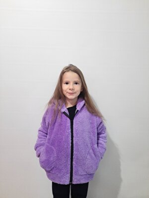 Sweet's Collection Kız Genç Çocuk Welsoft Peluş Cepli Kapüşonlu Ceket