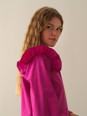 Xint Kadın Fuşya Pamuk Dokulu Regular Fit Gömlek