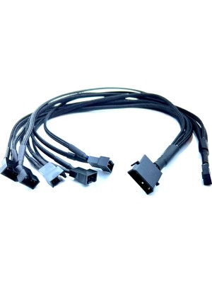 5 Port Fan Çoklayıcı Kablo 4 Pin Molex  Fan Uzatma Fan Çoklayıcı Molex - 5 x 3/4-Pin Pwm Kablo