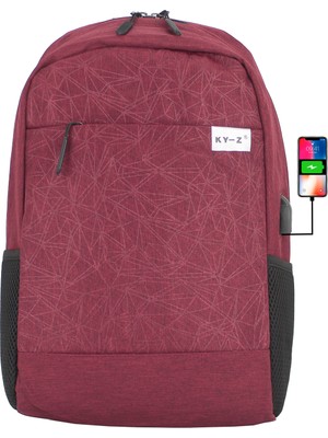 Case Club USB Aparatlı Ithal Laptop Sırt Çantası 15,6'' Inç Darbe Emici Su Geçirmez Kumaş