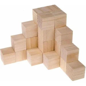 GOart Store Goart Ahşap Küp Bloklar 2 cm - 100 Adet - Doğal Ahşap Küp