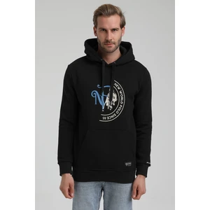 New World Polo Kapüşonlu Siyah Slim Fit Sweatshirt 22FWM64030