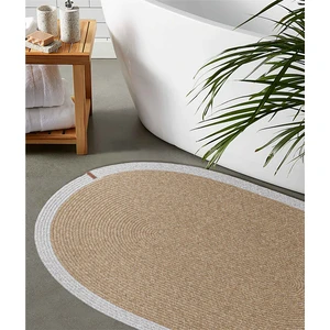 Cesta El Yapımı Pamuklu Natural Gri Jüt Hasır Dekoratif Kilim 9020