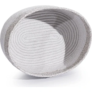 Cesta El Yapımı Pamuklu Beyaz Gri Hasır Dekoratif Sepet 25cmx45cm 9040