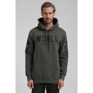 New World Polo Kapüşonlu Haki Slim Fit Sweatshirt 22FWM64035
