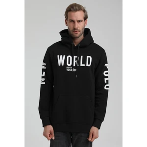New World Polo Kapüşonlu Siyah Slim Fit Sweatshirt 22FWM64035