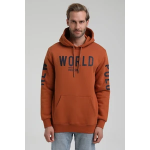 New World Polo Kapüşonlu Kiremit Slim Fit Sweatshirt 22FWM64035