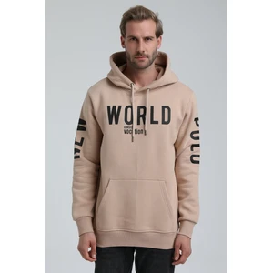 New World Polo Kapüşonlu Bej Slim Fit Sweatshirt 22FWM64035