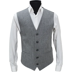 Mentor Regalo Erkek Yelek V Yaka Gri Desenli 50429 Xl