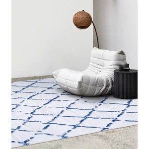 Maze Tile Navy Desenli Peluş Halı 7452