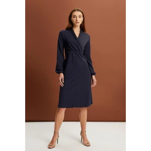 Alexander Gardi Şal Kruvaze Yaka Pırıltılı Elbise (B21-700701)