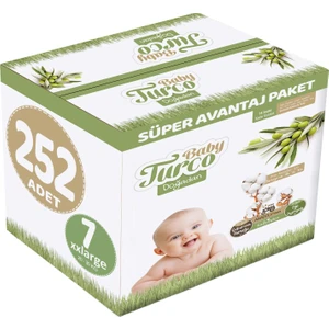 Baby Turco Bebek Bezi Doğadan Beden:7 (20-30 kg) Xxlarge 252 Adet Süper Avantaj Paket