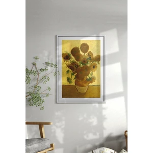 Özcanlar Çerçeve Ahşap Çerçeveli Tablo Çerçeveli Ahşap Dekor Tablo Seti Dekoratif Tablo Van Gogh Ay Çiçeği Tablo