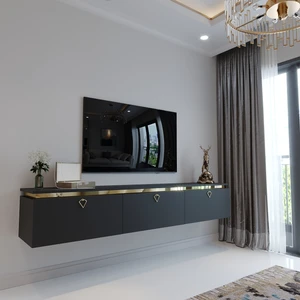 Duvara Monte Gold Üçgen Kulp G6117-4 Antrasit 35 cm Derinlik