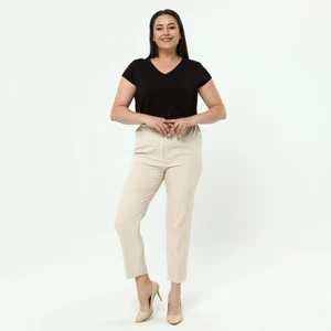 Dival Tesettür Kadın Taş Beli Lastikli Büyük Beden Dabıl Kumaş Pantolon