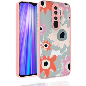 Case 4U Xiaomi Redmi Note 8 Pro Kılıf Desenli Kamera Korumalı Parlak Nora Kapak No5 Rose Gold