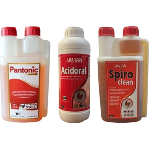Royal Ilaç Kanatlı Hayvanlar Için 1 Lt Mükemmel Üçlü Set (Acidoral+Spiro Clean+Pantonic)