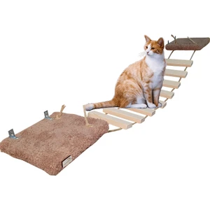 Barış Dizayn Peluş Basamaklı Kedi Köprüsü Peluş Raf Duvar Kedi Yolu Parkur (130cm) 2 Renk